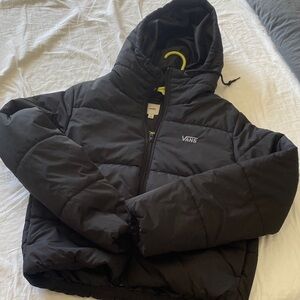 Vans Hooded Winter Puffer Coat in Black